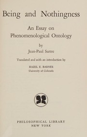 Cover of: Being and Nothingness
