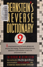 Cover of: Berstein's Reverse Dictionary 2nd Edition by Theodore M. Bernstein, Theodore M. Bernstein