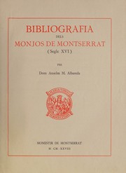 Cover of: Bibliografia dels monjos de Montserrat (segle XVI)