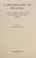 Cover of: A bibliography of dancing