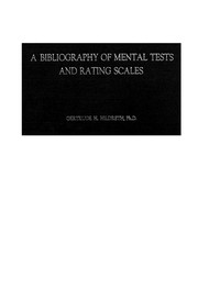 Cover of: A bibliography of mental tests and rating scales
