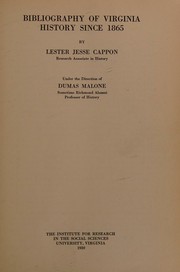 Cover of: Bibliography of Virginia history since 1865