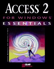 Cover of: Access 2 for Windows essentials by Donna M. Matherly