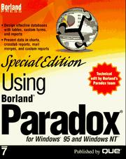 Cover of: Using Borland Paradox 7 for Windows 95 and Windows Nt, Special Edition (Special Edition Using)