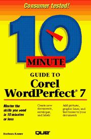 Cover of: 10 minute guide to Corel WordPerfect 7 for Windows 95 by Barbara Kasser