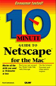 Cover of: 10 minute guide to Netscape for the Mac | Noel Estabrook