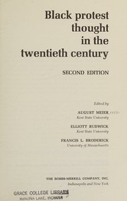 Cover of: Black protest thought in the twentieth century by August Meier, August Meier, August Meier