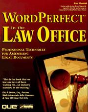 Cover of: WordPerfect in the law office by Ken Chestek, Ken Chestek