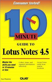 Cover of: 10 minute guide to Lotus Notes 4.5 by Sue Plumley