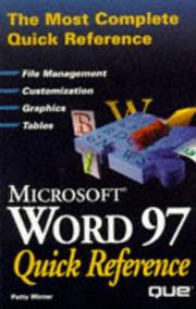 Cover of: Microsoft Word 97 quick reference by Patty Winter