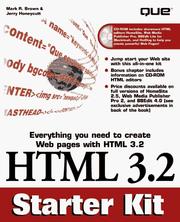 Cover of: HTML 3.2 starter kit