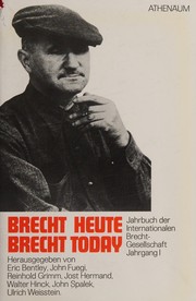 Cover of: Brecht Heute - Brecht Today Jahrbuch Der Internationalen Brecht-Gesellschaf t