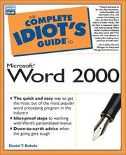 Cover of: Complete idiot's guide to Microsoft Word 2000 by Daniel T. Bobola