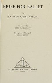 Cover of: Brief for ballet