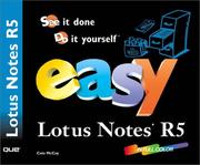 Cover of: Easy Lotus Notes R5 by Cate McCoy