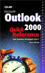 Cover of: Microsoft Outlook 2000 quick reference