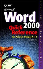 Cover of: Microsoft Word 2000 Quick Reference