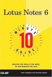 Cover of: 10 Minute Guide to Lotus Notes R6 | Jane Calabria