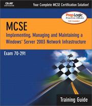 Cover of: MCSA/MCSE 70-291 Training Guide by Dave Bixler, Will Schmied, Ed Tittel