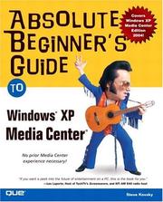 Cover of: Absolute Beginner's Guide to Windows XP Media Center by Steve Kovsky