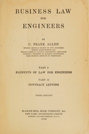 Cover of: Business law for engineers