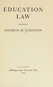 Cover of: Education law