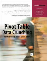 Cover of: Pivot Table Data Crunching for Microsoft Office Excel 2007 (Business Solutions) by Bill Jelen, Michael Alexander
