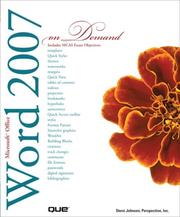 Cover of: Microsoft Office Word 2007 On Demand