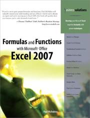 Cover of: Formulas and Functions with Microsoft Office Excel 2007 (Business Solutions)