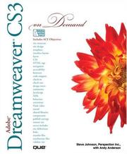Cover of: Adobe Dreamweaver CS3 On Demand by Andy Anderson, Steve Johnson, Perspection Inc.