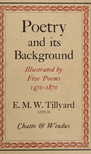 Cover of: Poetry and its background, illustrated by five poems, 1470-1870.