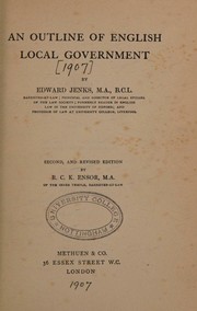 Cover of: An outline of English local government