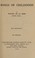 Cover of: Songs of childhood