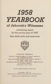 Cover of: 1958 YEARBOOK OF JEHOVAHS WITNESSES