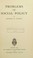 Cover of: Problems of social policy
