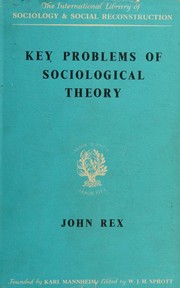 Cover of: Key problems of sociological theory.