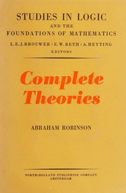 Cover of: Complete theories