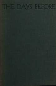 Cover of: The days before.