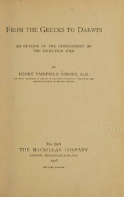 Cover of: From the Greeks to Darwin: An outline of the development of the evolution idea