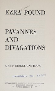 Cover of: Pavannes and divagations by Ezra Pound, Ezra Pound
