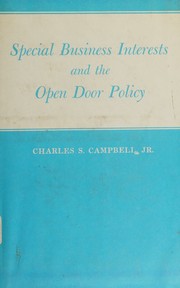 Cover of: Special business interests and the open door policy