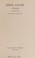 Cover of: John Locke