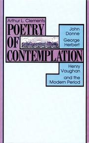 Cover of: Poetry of contemplation by Arthur L. Clements