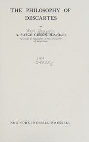 Cover of: The philosophy of Descartes,