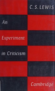 Cover of: An Experiment in Criticism