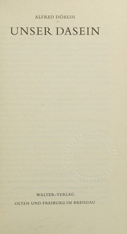 Cover of: Unser Dasein