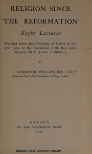 Cover of: Religion since the reformation