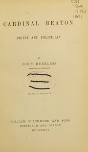 Cover of: Cardinal Beaton: priest and politician.