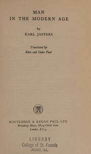 Cover of: Man in the modern age