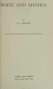 Cover of: Poets and mystics